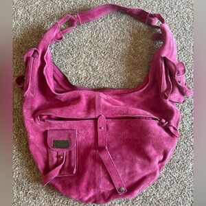 Diesel Pink Suede Leather Hobo Purse